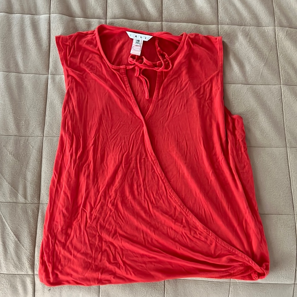 Cabi Flowy Coral Top (XS)